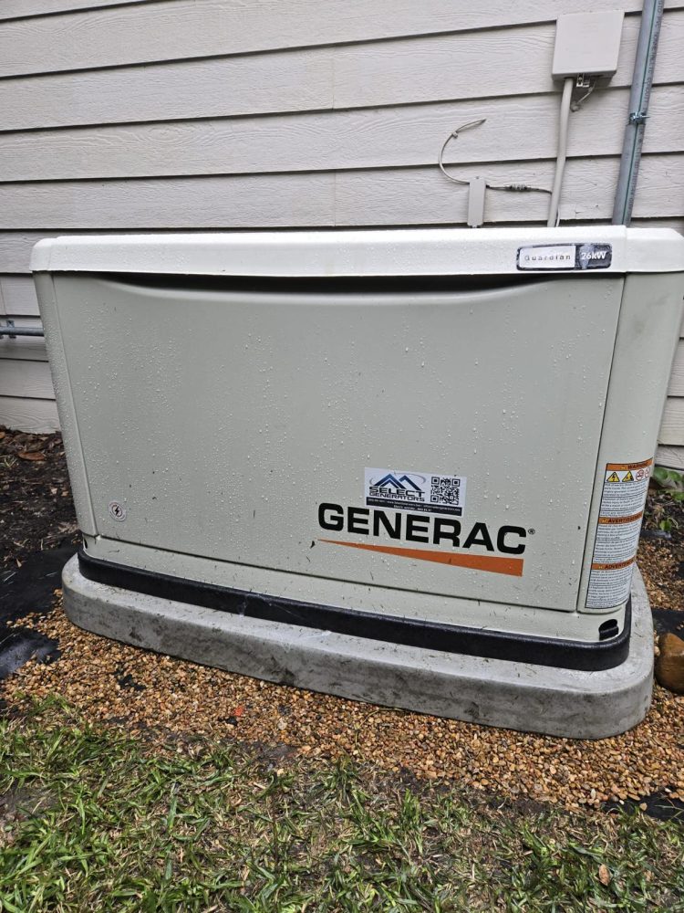 Generac standby generator installed by Select Generators at a greater Houston-area home